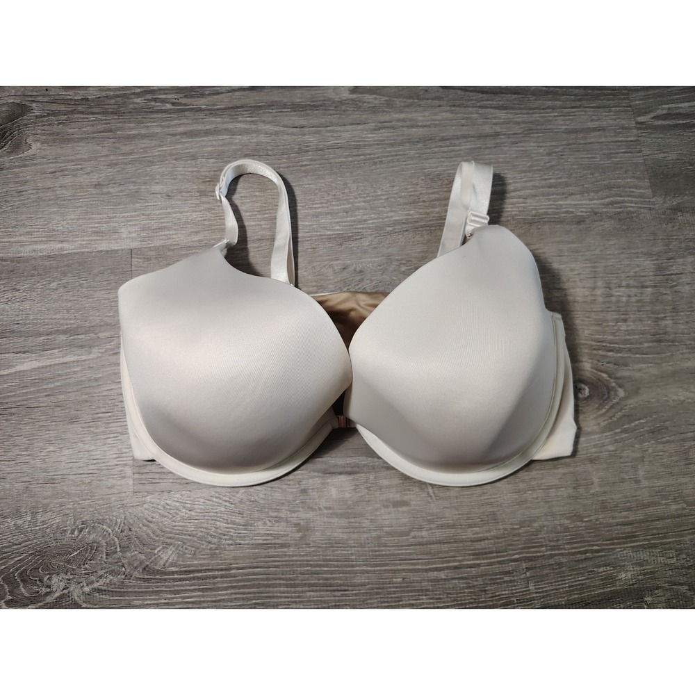Cacique Lightly Lined Full Coverage Bra Size 44DD Ivory Underwire Womens Padding